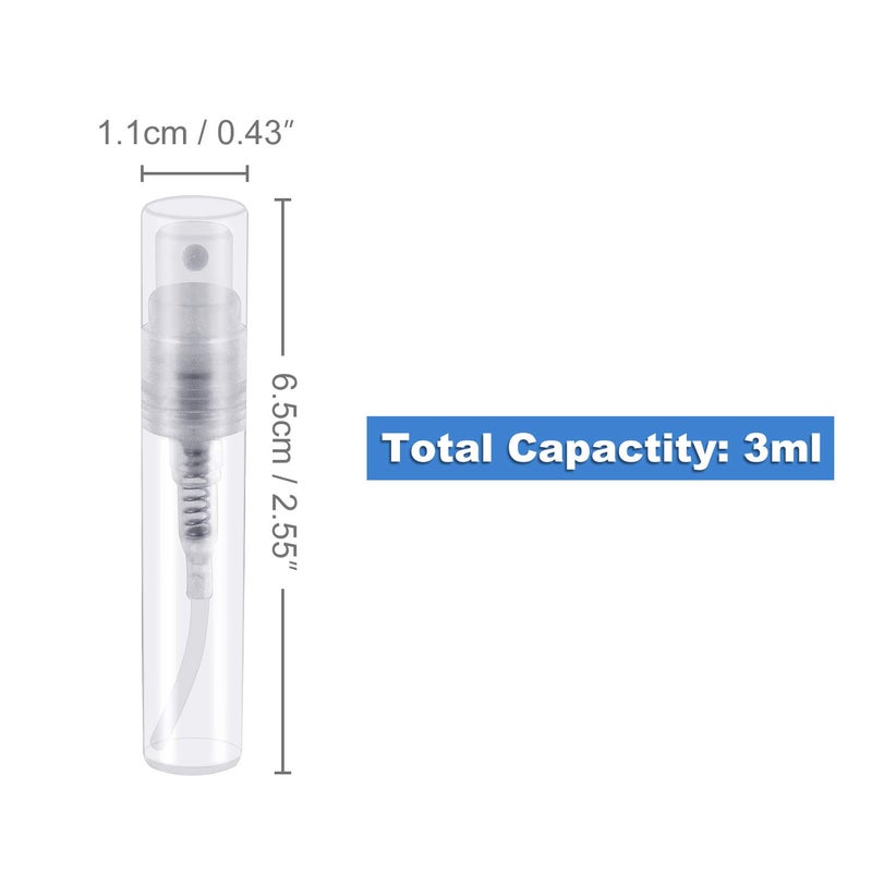 Thyores 50pcs mini perfume atomizer, clear plastic spray bottle portable fragrance spray bottle - 3ml - Image 2